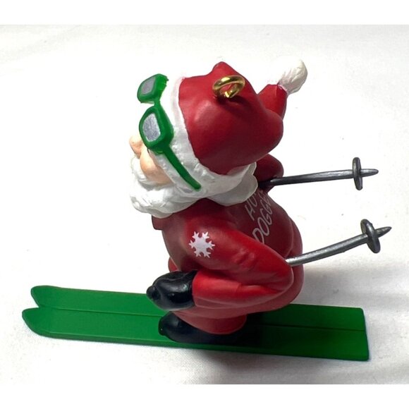 Hallmark Hot Dogger Handcrafted Santa Ornament On Skis In Original Box - Picture 2 of 4